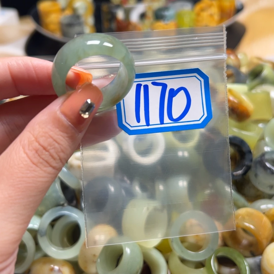 虚***舟蛇纹石玉未镶嵌戒指