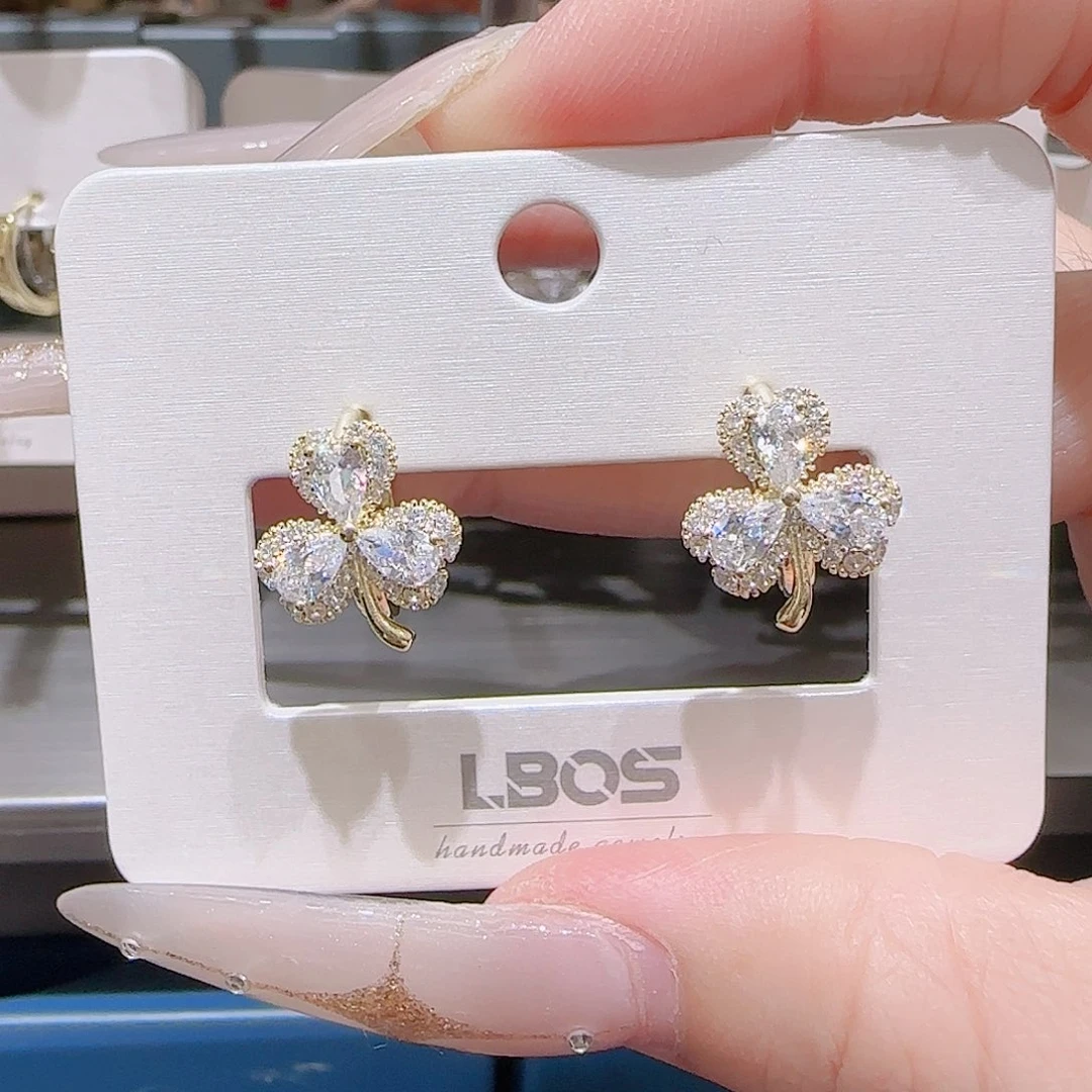 锆石铜合金925银耳环