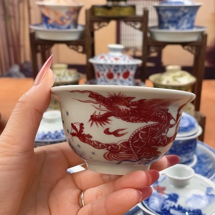 摆件鱼化龙压手杯