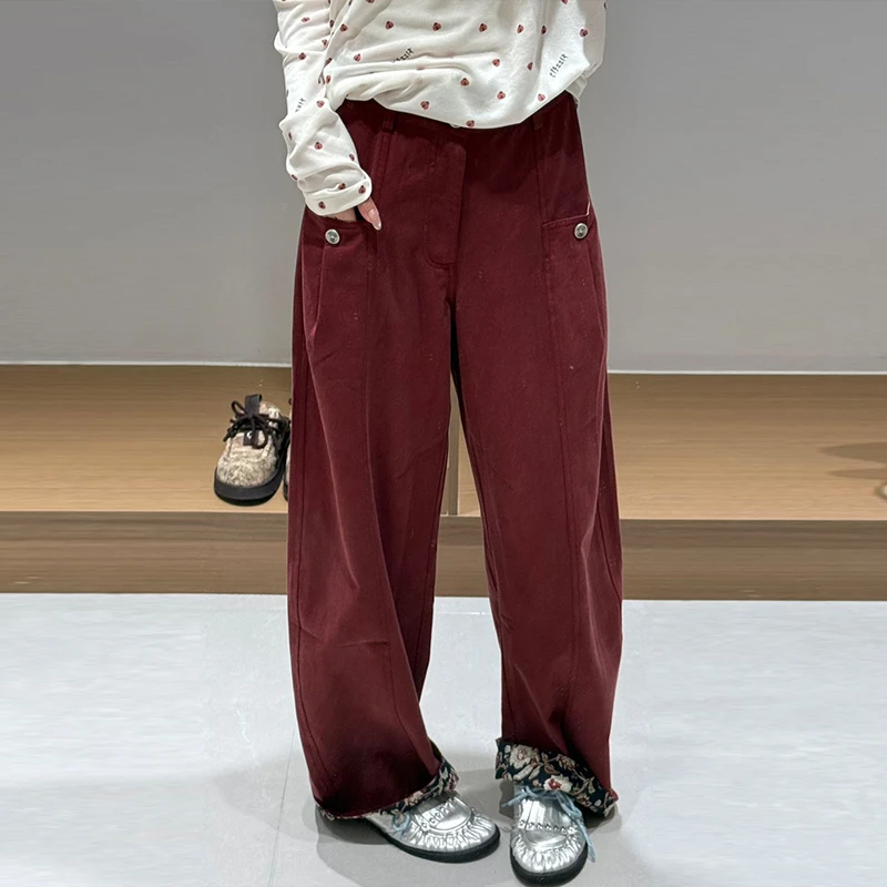 【现货】FIZZFLY|25设计师品牌新款25秋季裤脚翻边工装裤阔腿裤宽松