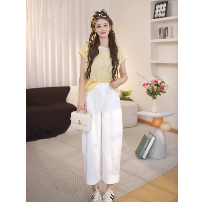 马克华菲女装夏季2025无袖落肩刺绣开叉设计针织衫 F52004A784 qz