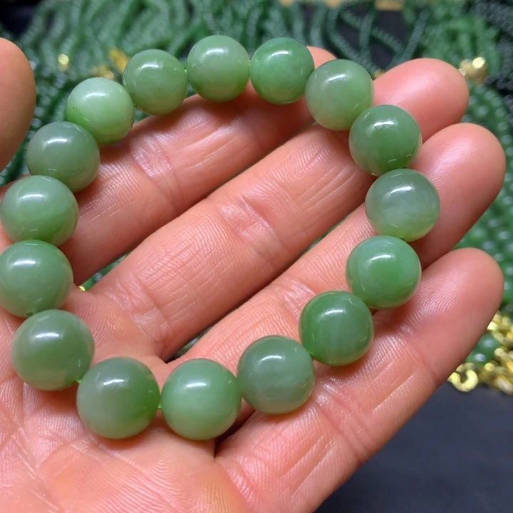 和田玉(碧玉)手串未镶嵌12.8mm