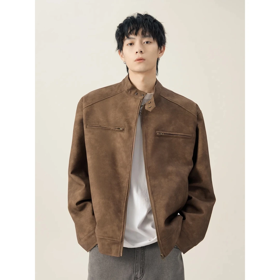 美式皮衣男女春秋新款外套高级设计感飞行夹克机车情侣棒球服潮