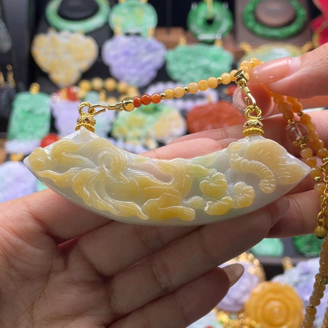 翡翠未镶嵌颈饰代编织