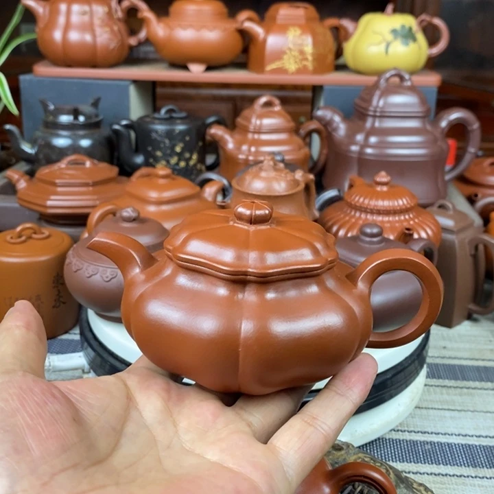 紫砂茶壶葵仿古130-230-300cc原矿赵庄朱泥特价