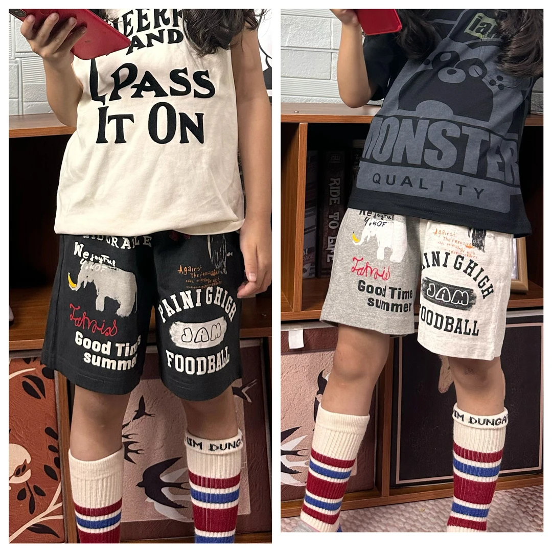 闲闲家 dd童装日系男女童宝宝卡通休闲运动短裤儿童百搭中裤子