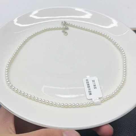 淡水珍珠珍珠项链银S925镶嵌17