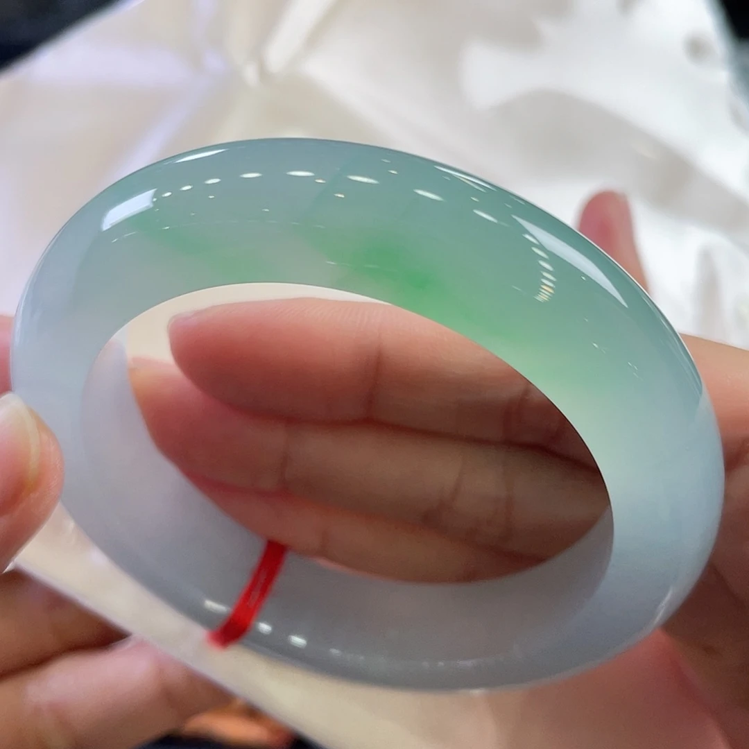 未镶嵌手镯翡翠63号正圈有纹起胶正圈