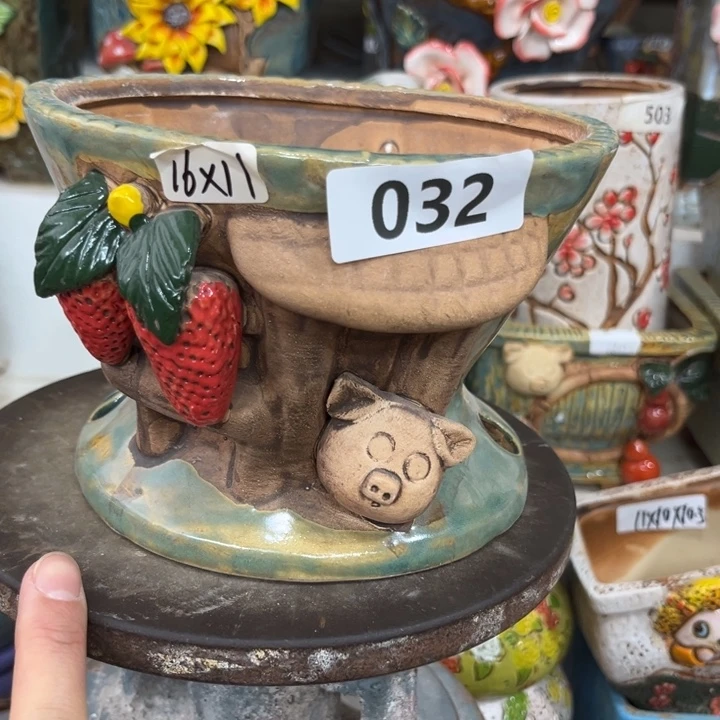 紫砂花盆粗陶材质多肉花盆