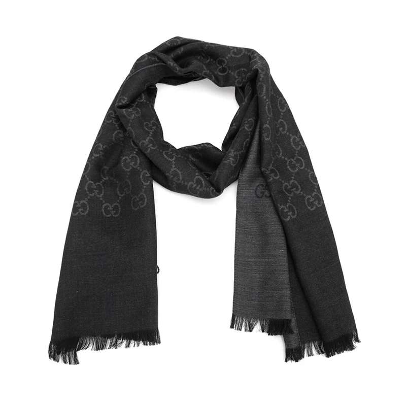 GUCCI/古驰 百搭双G桑蚕丝羊毛围巾45*180cm