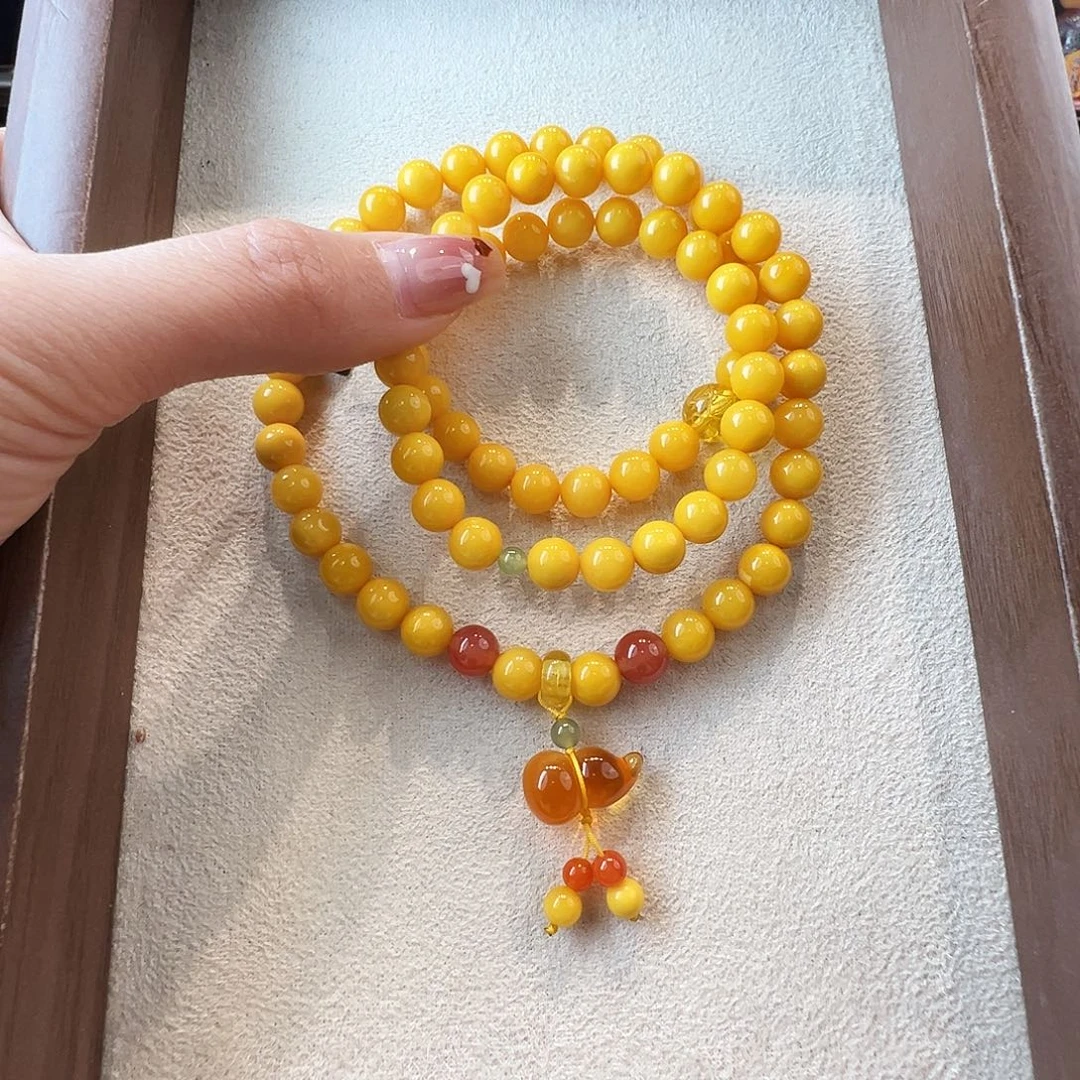 蜜蜡未镶嵌手链蜜蜡7.5mm
