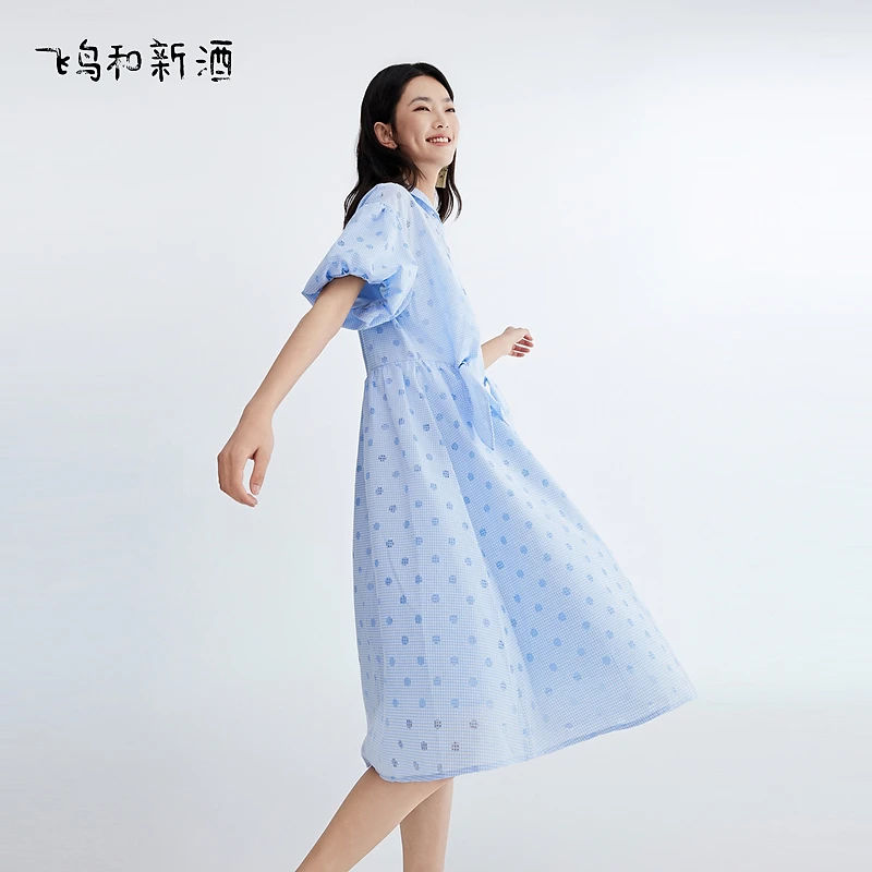 【大瑶】飞鸟和新酒波点短袖连衣裙FD430182138