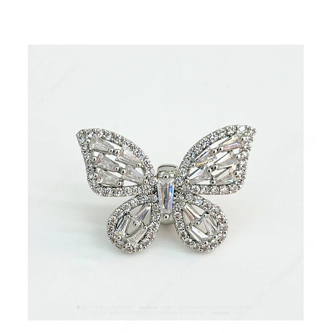 法式复古冷感银色镂空蝴蝶耳饰【20782】