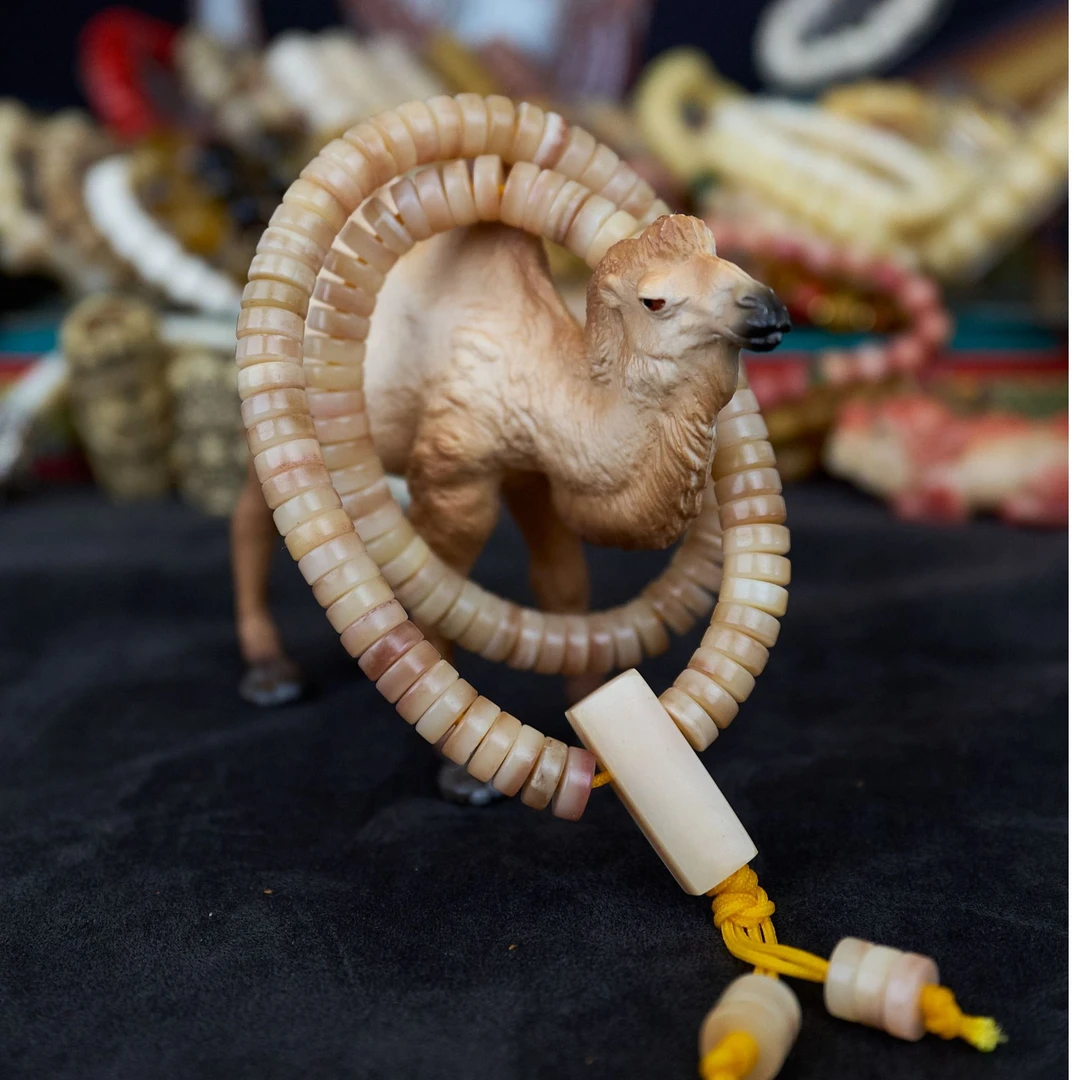 驼骨三花药片108手串 藏式文玩 牙骨角 国风 万物皆可盘