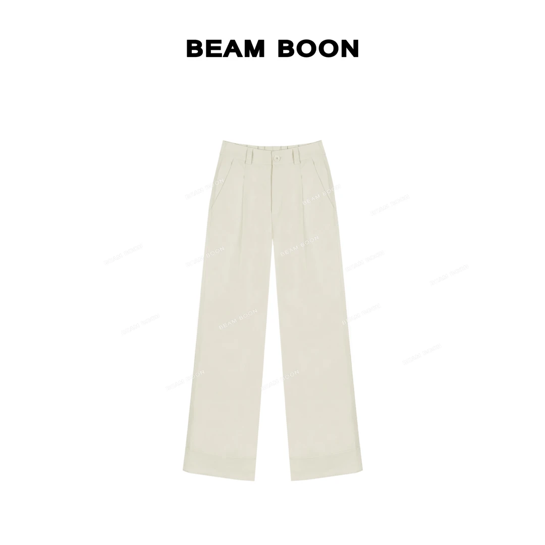 Beam Boon【翻转裤】定制*拉达抗皱抗紫外抗菌松紧腰翻边九分直筒裤