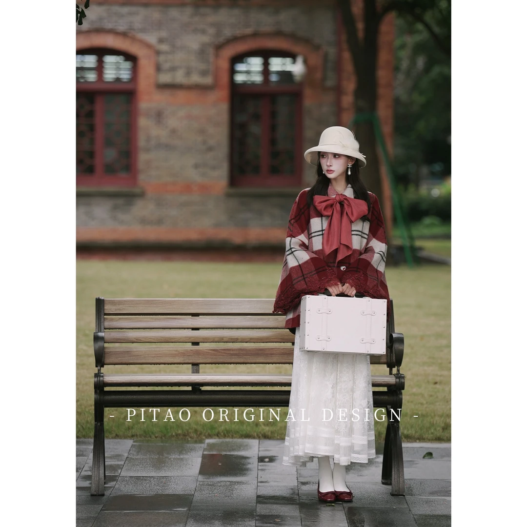 杜屁屁桃PITAO 原创【天鹅舞曲】秋冬季温柔气质白月光A字裙薄纱裙