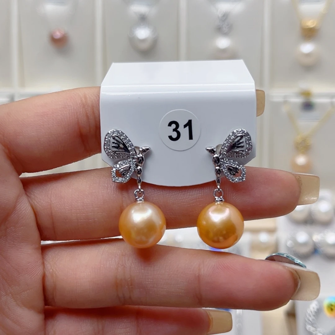 耳饰淡水珍珠银S925镶嵌