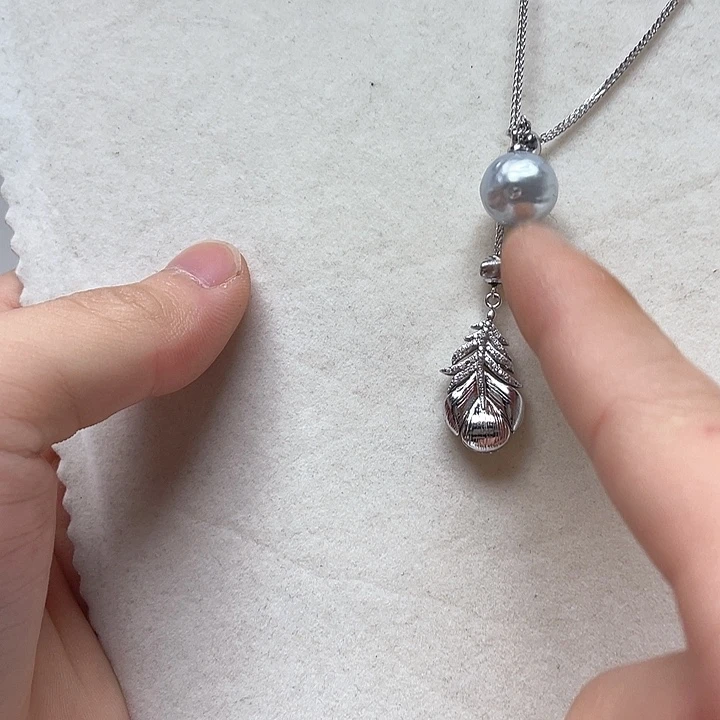 项链银S925镶嵌海水珍珠