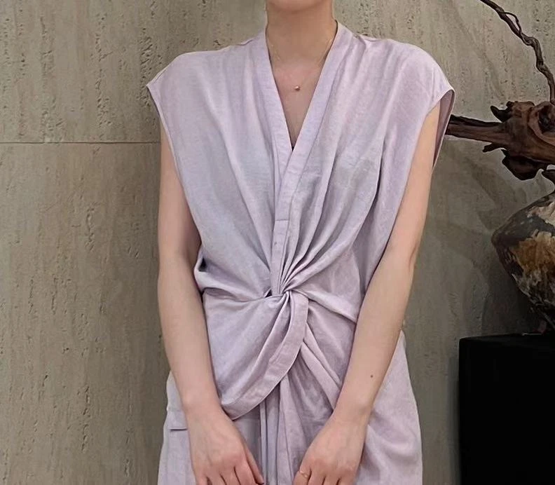 4789号3312#净版无袖扭结上衣 B7一31