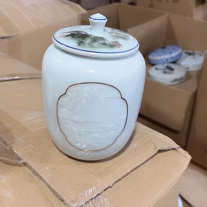 各种器型高档陶瓷茶叶罐储物罐密封罐储茶罐家用防潮