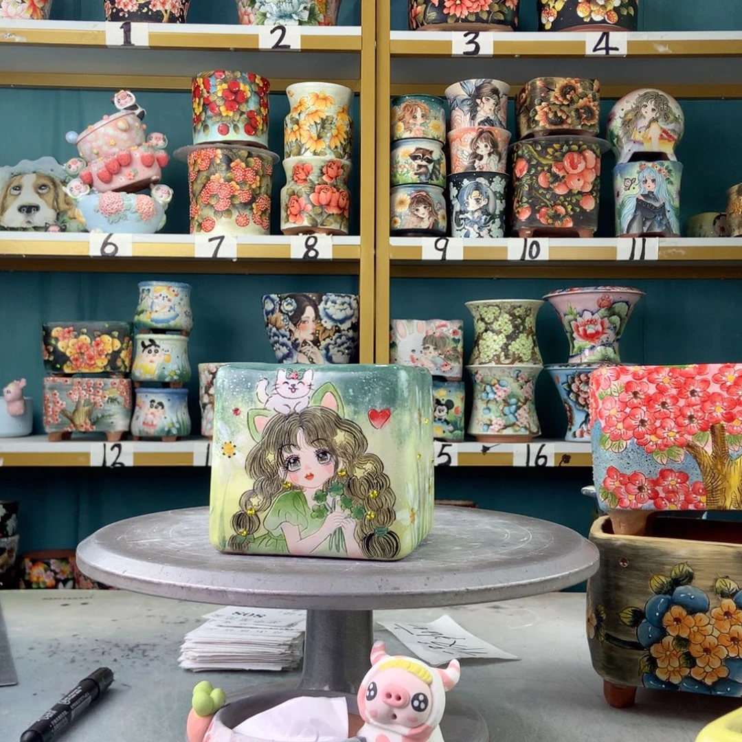 陶景德镇手工花盆808