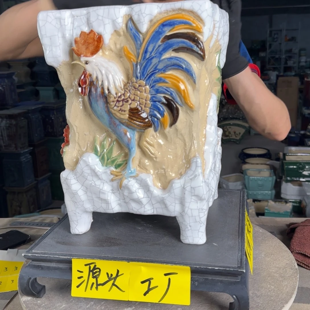 一风堂石湾花盆。高温裂微瑕