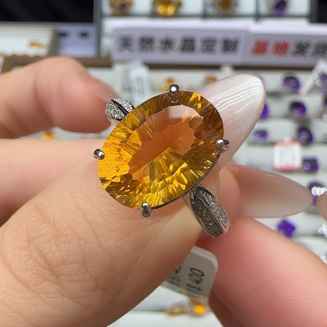 布***布水晶银S925镶嵌珠宝半成品G 6.5克拉