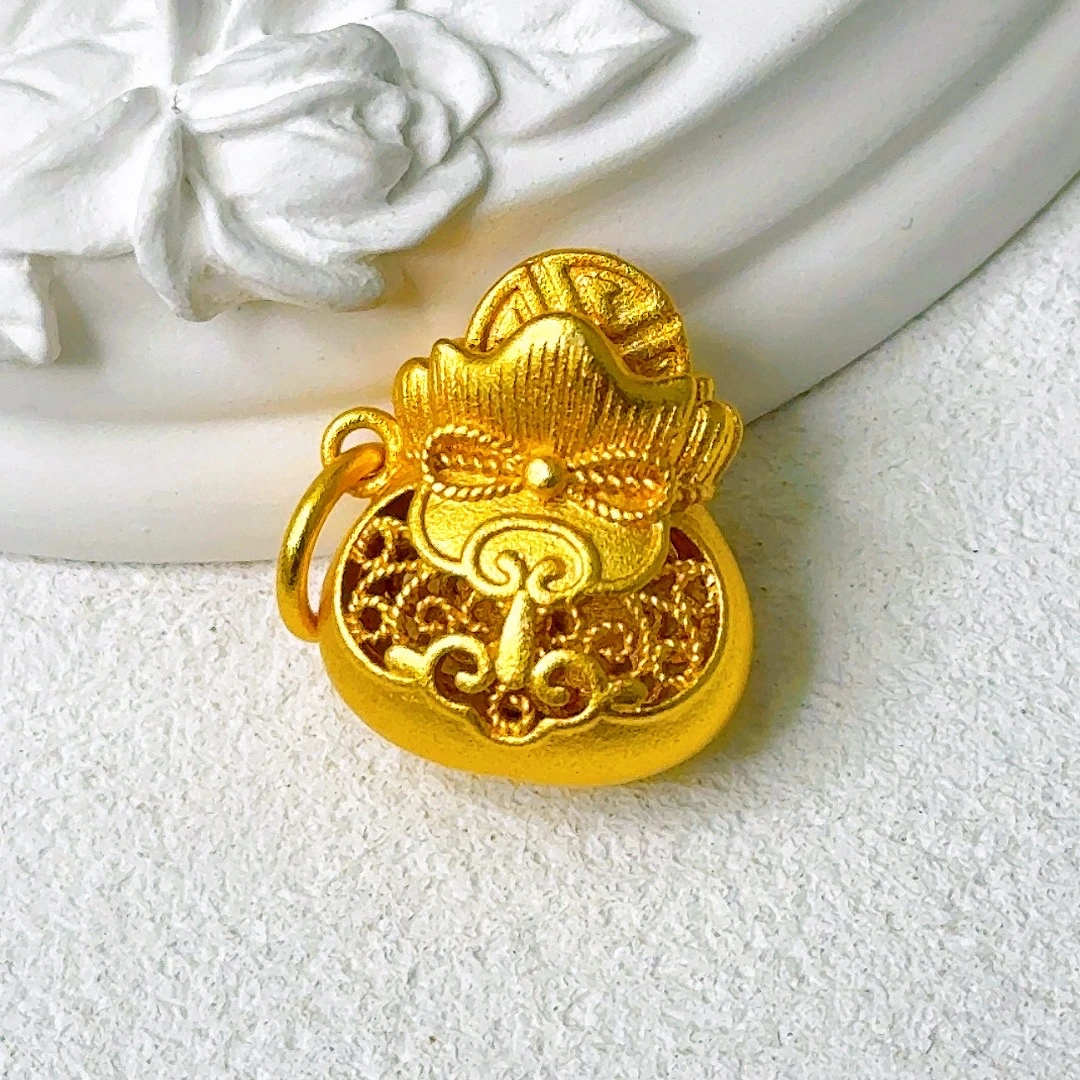 精品拉丝福袋吊坠-498