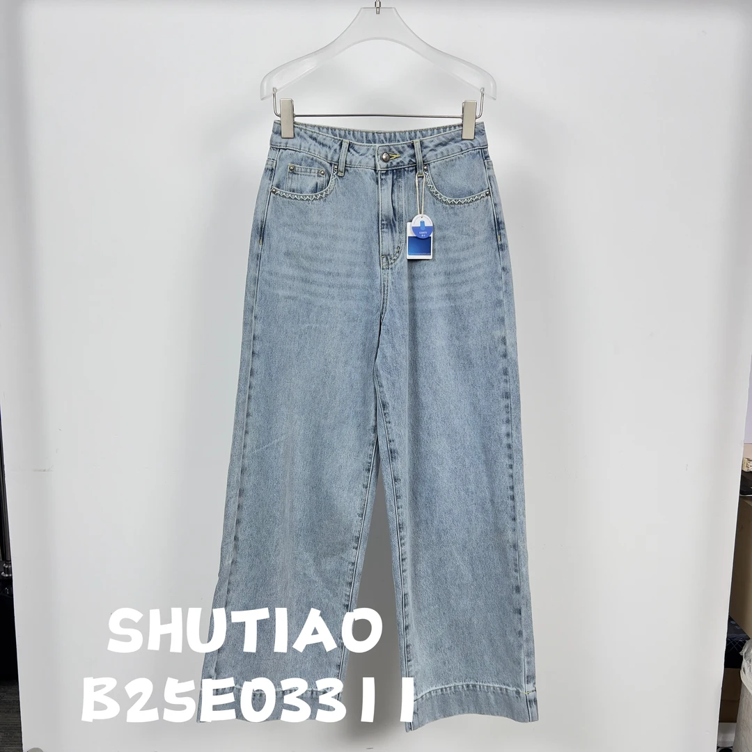 【SHUTIAO】2025夏季：新款小众设计款牛仔裤B25E03311
