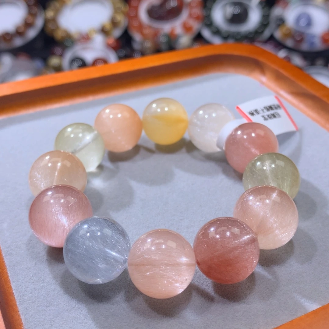 未镶嵌手链水晶彩兔毛手链15.6mm