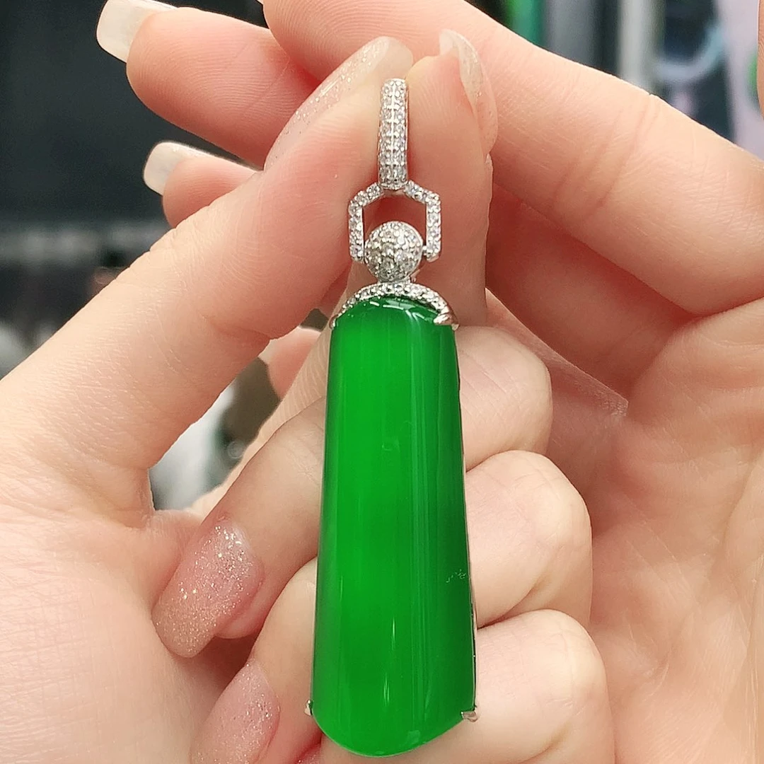 银S925镶嵌吊坠玛瑙/玉髓