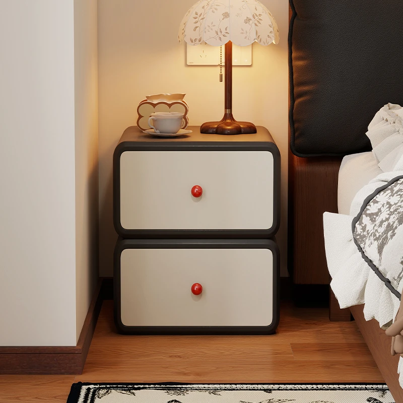 实木床头柜子家用卧室落地置物架简约现代收纳柜高级感轻奢床边柜