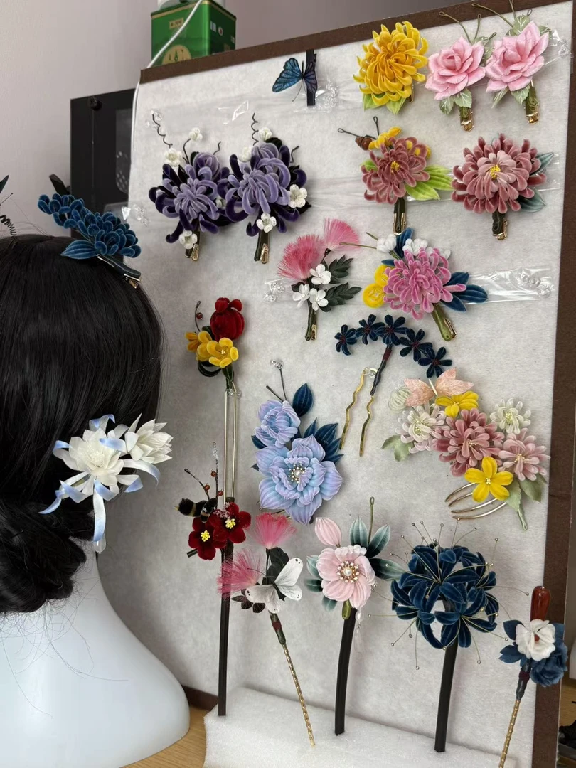 非遗绒花纯手工配饰发饰