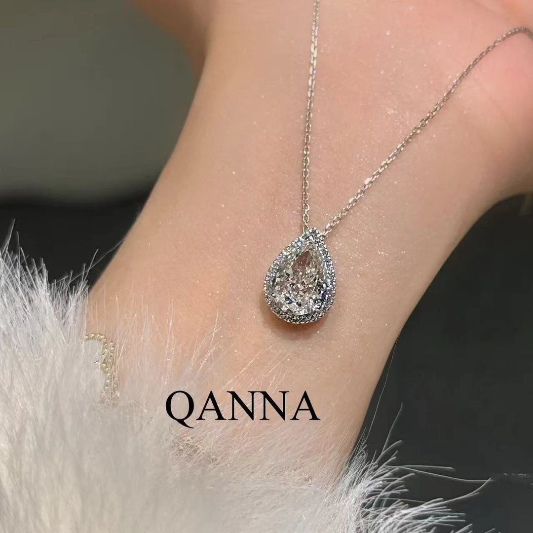 QANNA【白色大水滴】【设计款】轻奢百搭璀璨星河钻石锁骨项链BV