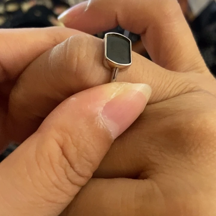 翡翠银S925镶嵌戒指墨翠