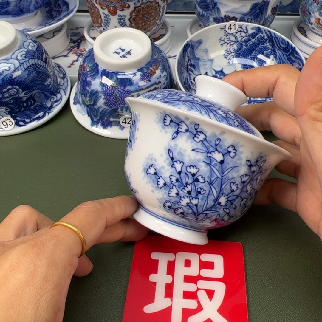 陶瓷景德镇纯手工纯手绘茶具木木43