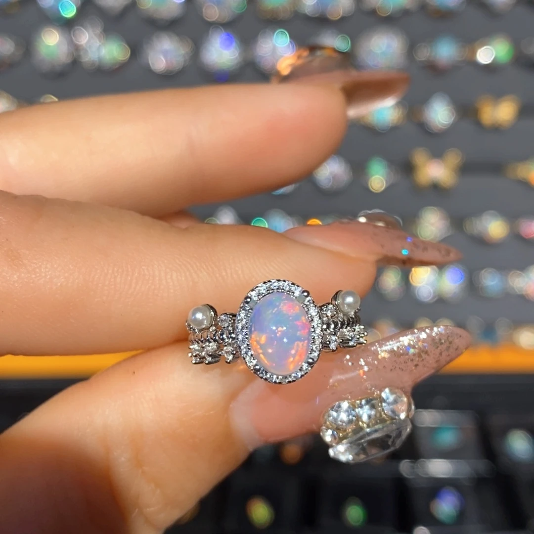 欧泊未镶嵌欧泊戒指款式自选