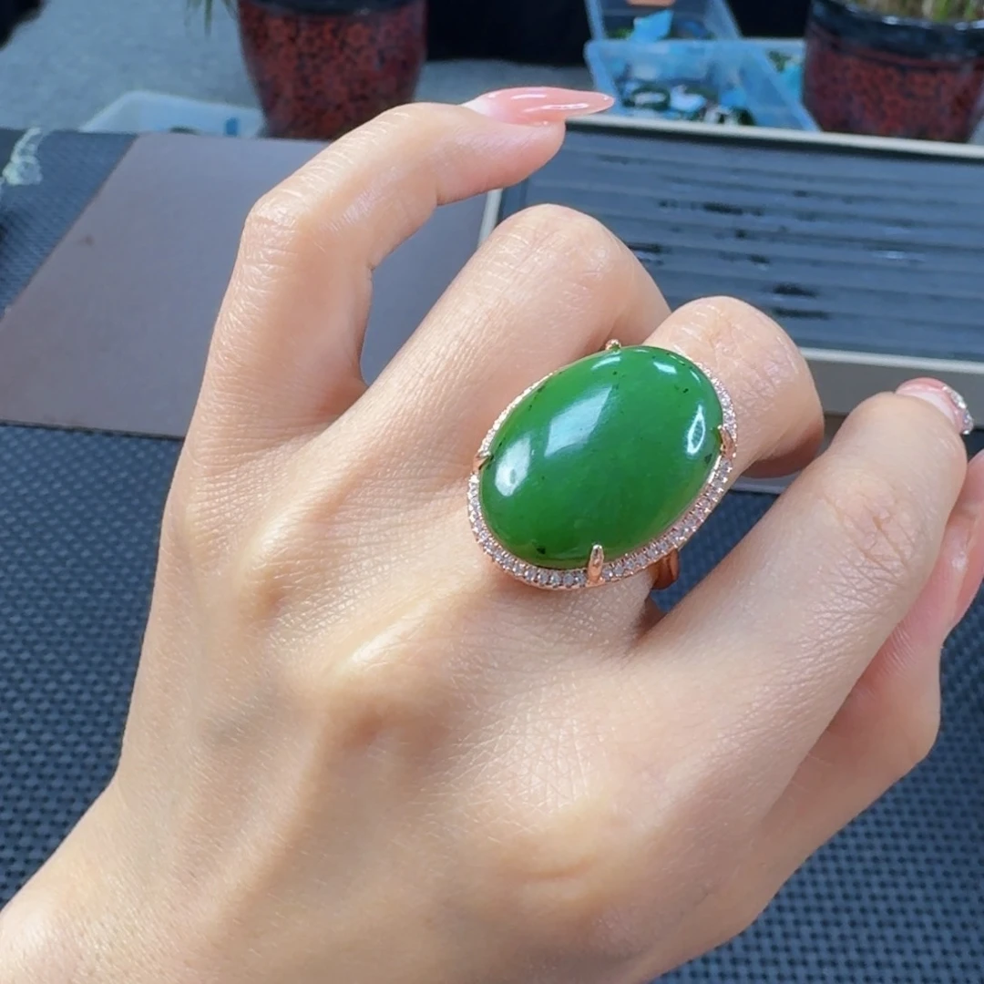 和田玉（碧玉）戒指合金