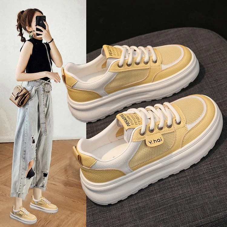欧若风厚底小白鞋女鞋夏季新款时尚百搭透气休闲网红板鞋