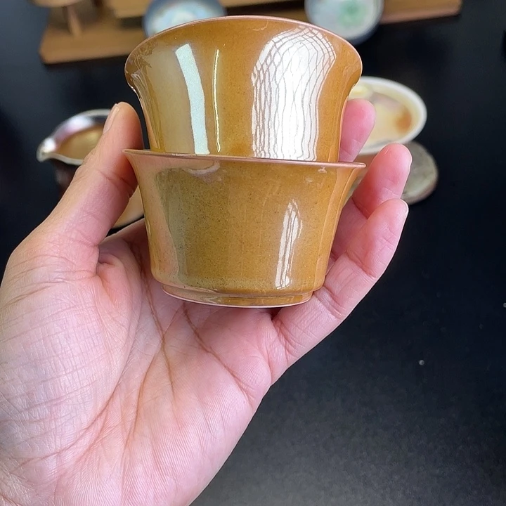 应***天燃茶柴烧茶器志野杯