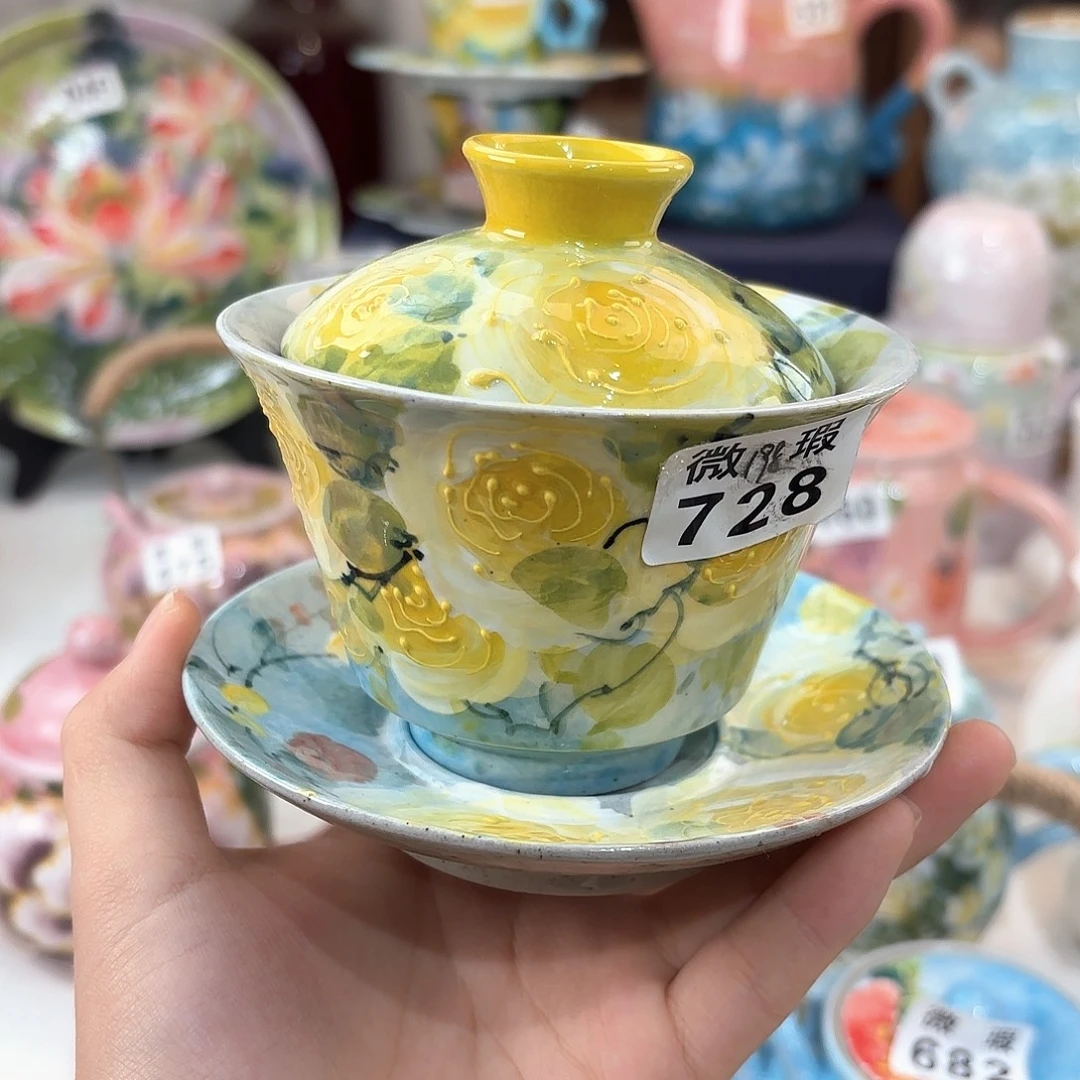 景德镇手绘高温釉下彩陶瓷茶具