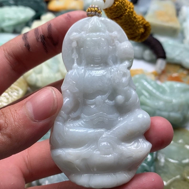 翡翠未镶嵌颈饰保真天然a货翡翠