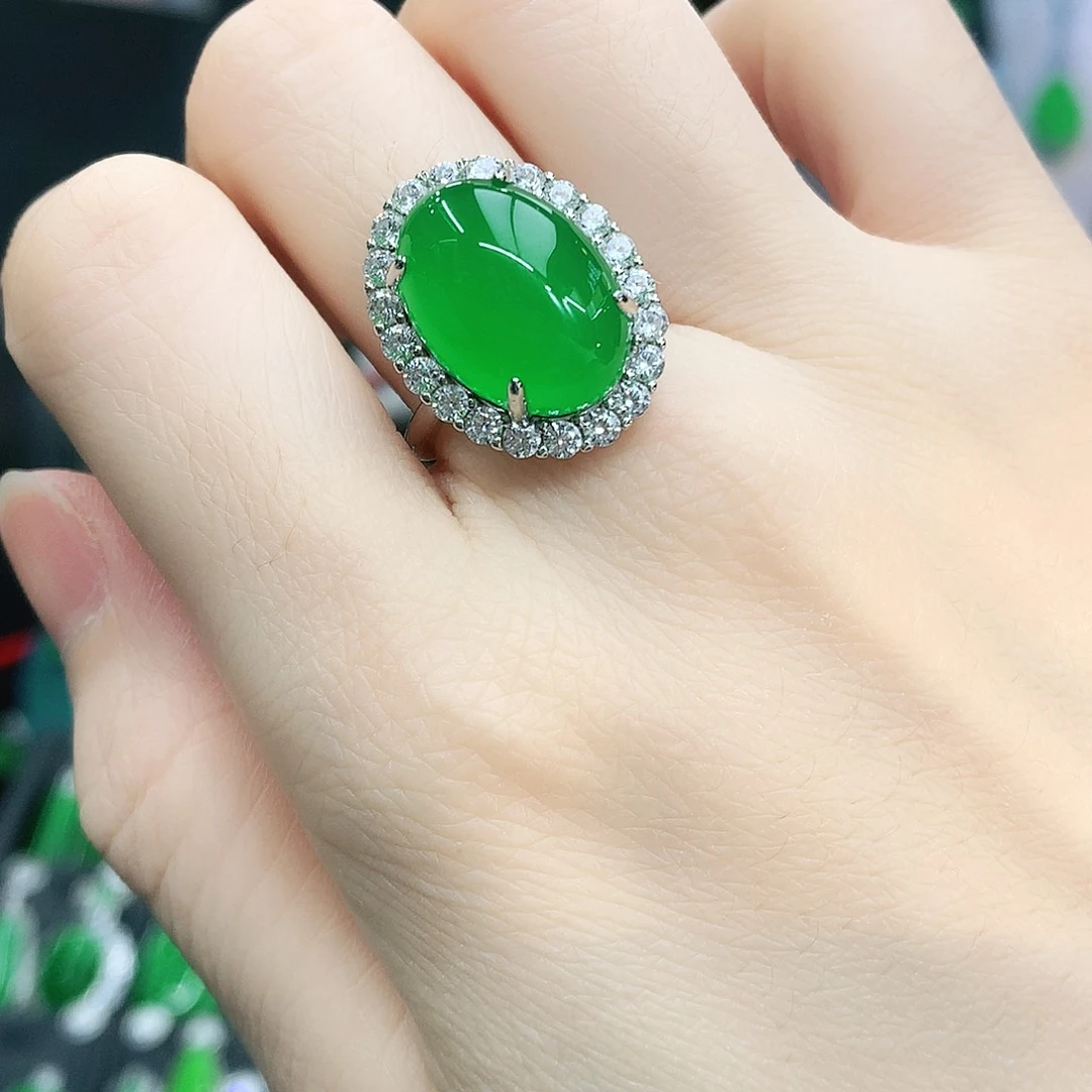 银S925镶嵌戒指玛瑙/玉髓