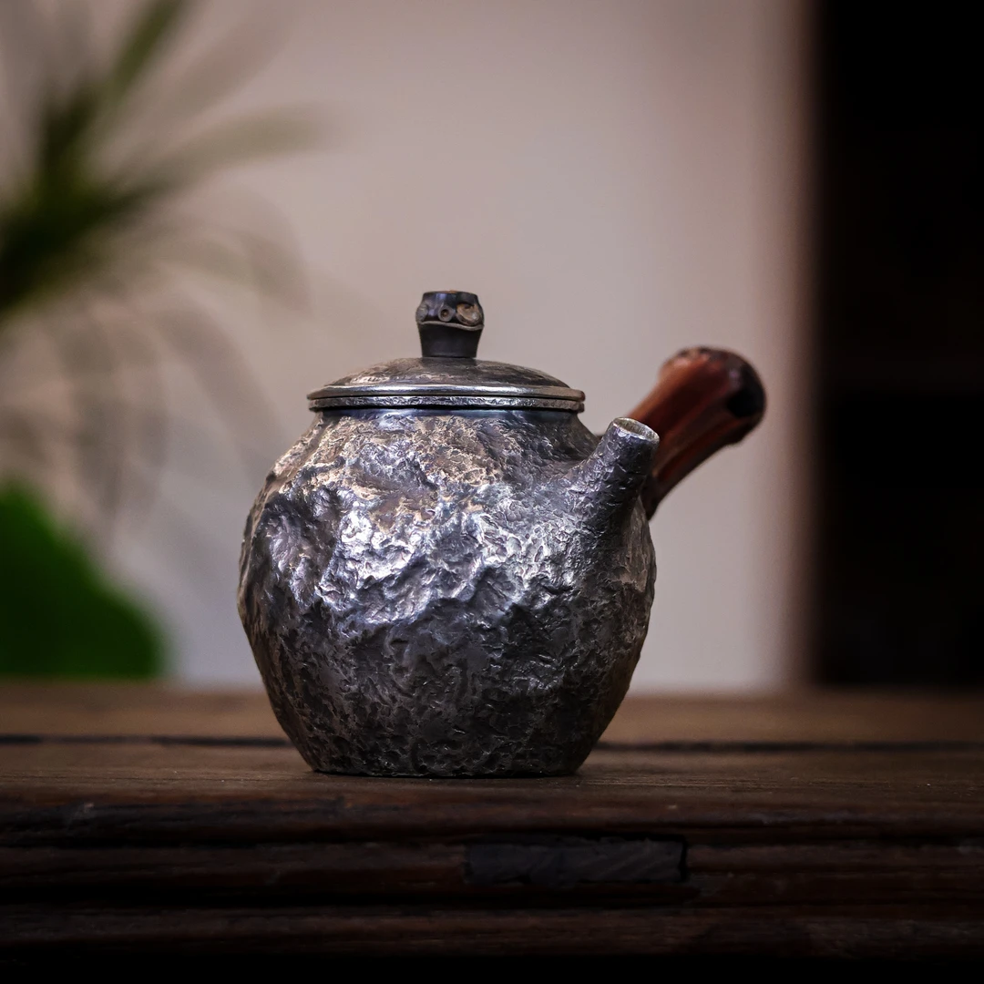 【斋居】侧把银壶-容量160ml-118克左右（本0620）