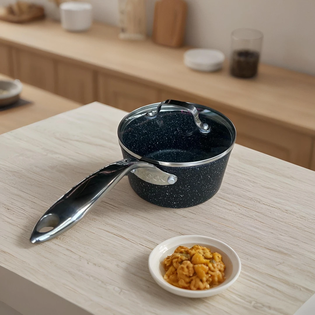 ROCK品牌16/20CM奶锅不粘锅麦饭石全灶具通用配盖欧标奶锅