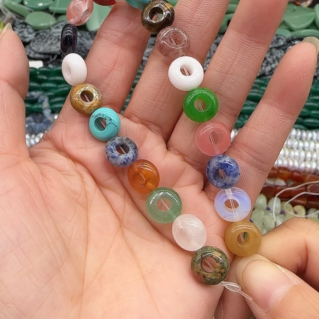 玛瑙/玉髓合金珠宝半成品多宝扣子10mm半条