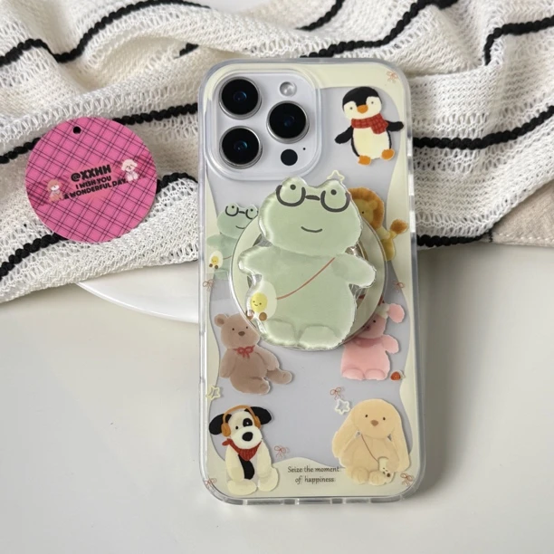 磁吸双层鸡蛋仔包包眼镜青蛙适用15promax手机壳iPhone16苹果1413