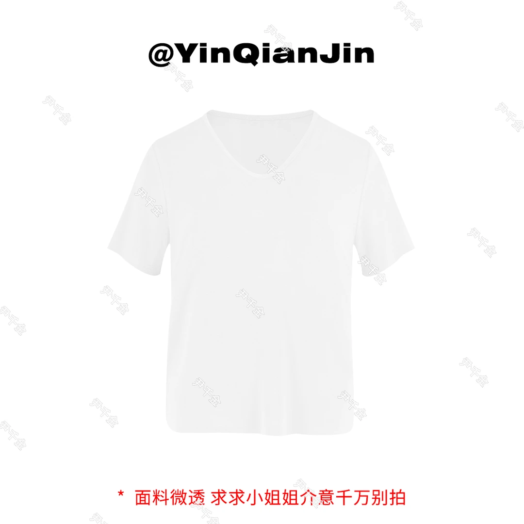 *尹千金*【必备白开水】春夏款简约显瘦百搭舒服纯白T恤  F031810