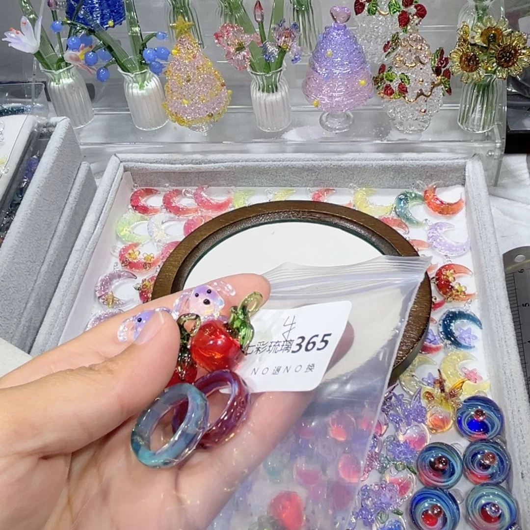 *****吊坠（不含链）琉璃365狗狗苹果戒指一对