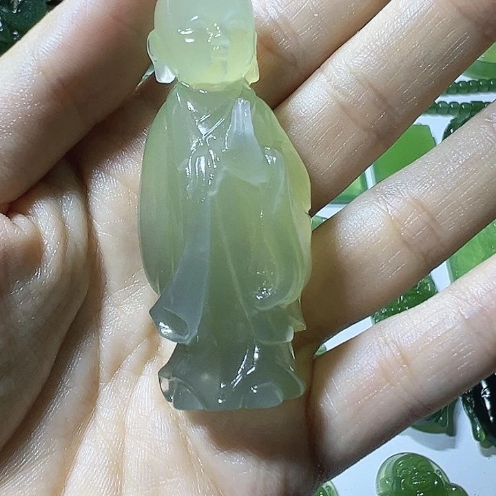 秋***果蛇纹石玉合金手把